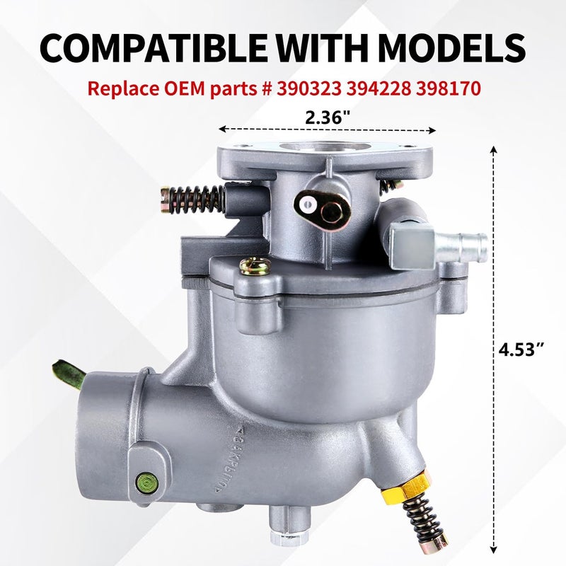 YDO Carburetor for B&S 194412 190432 190402 195422 190400 170401 7HP 8HP 9HP Horizontal Engines Generator Troybilt, Carb Replace OEM # 390323 394228 398170 - Image 3
